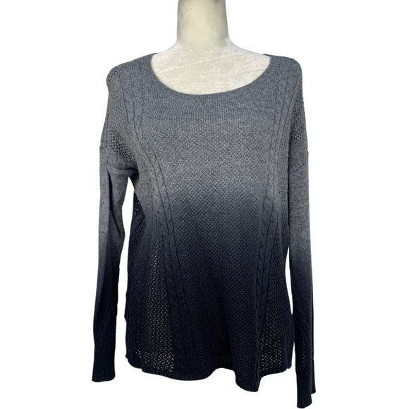 American Eagle Outfitters Knit Sweater Ombre Black Gray Long Sleeve Size Small - Picture 1 of 9